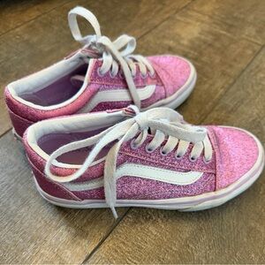 Vans Kids Sparkly Glitter Pink Sneakers